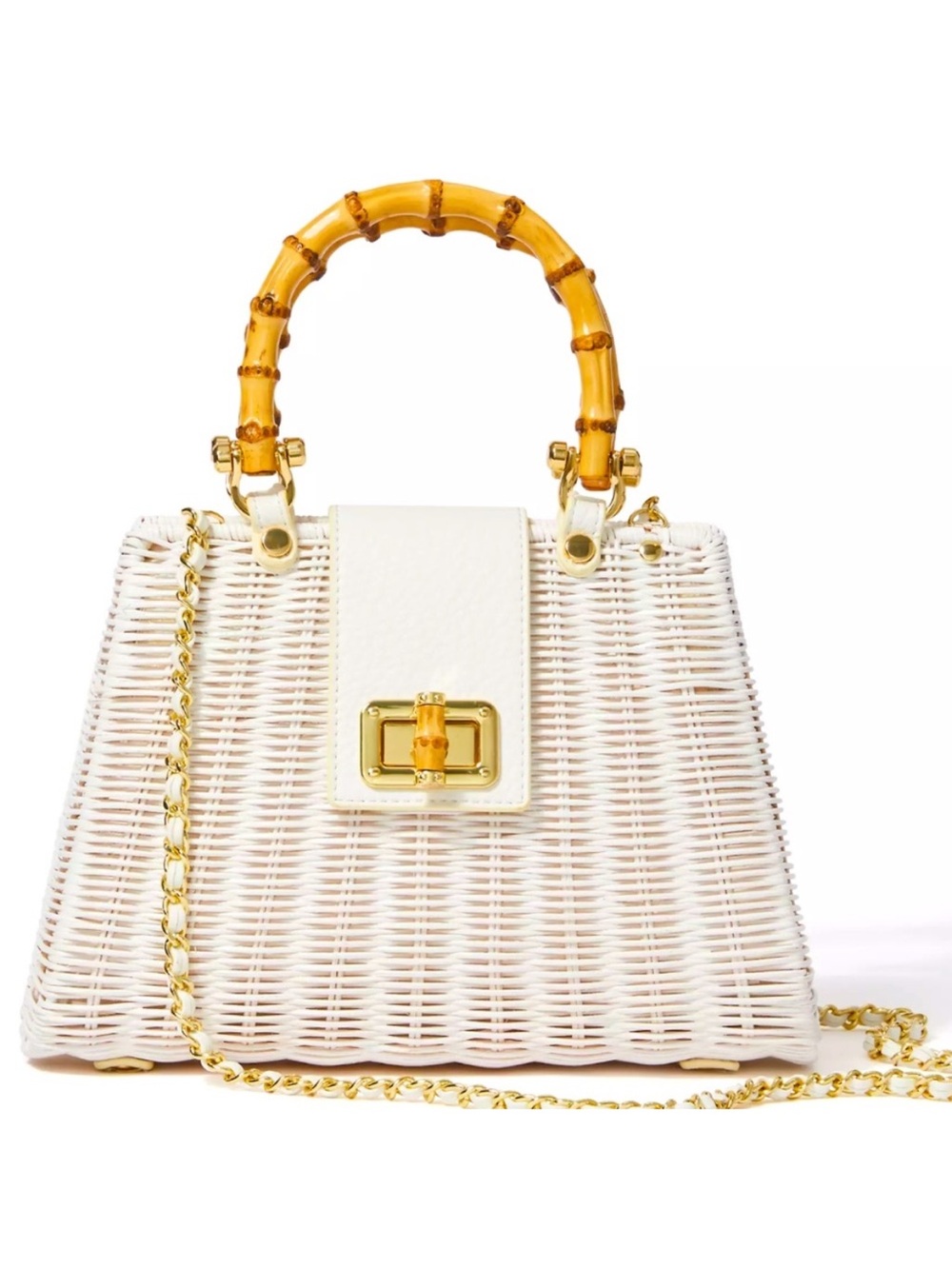 Lilly Pulitzer Leena Top Handle Wicker Bag - Brand New! - Picture 11 of 12